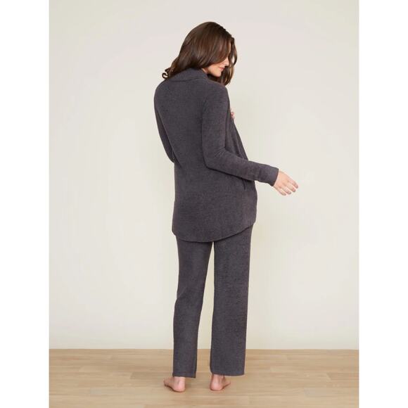 Barefoot Dreams CozyChic Open Shawl Carbon Grey Chenille Circle Cardigan SZ M - Picture 2 of 9